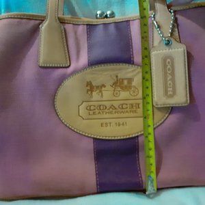Coach Purple/Pink Satchel Purse with Wallet
